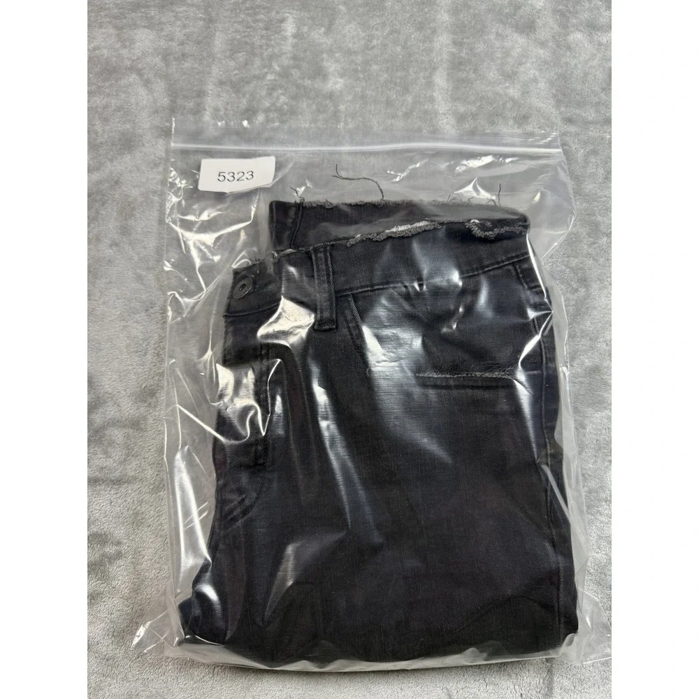 Valabasas Jeans Mens 32 Black Distressed Skinny Fit Frayed Hem Ripped Knee Pants